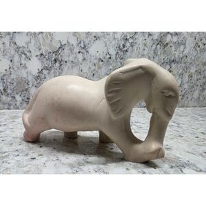 Vintage Elephant Figurine Statue Stone‎ Carved Sculpture Decor Animal Lover Gift